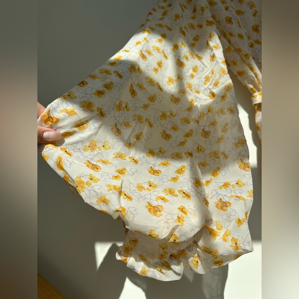 Rosamosario 100% Silk Chiffon Persephone Luxury Italian Robe Dramatic Sleeve - Picture 11 of 17